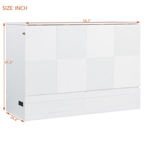 HomeRoots White Wood Full Murphy Bed - Elegant Space-Saving Solution with Timeless Design for Any Room 602140