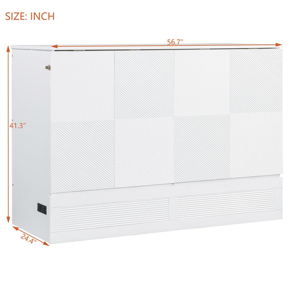HomeRoots White Wood Full Murphy Bed - Elegant Space-Saving Solution with Timeless Design for Any Room 602140