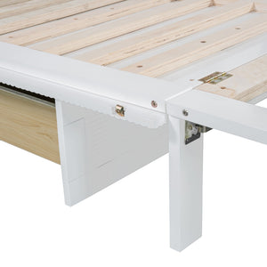HomeRoots White Wood Queen Murphy Bed with Integrated USB Charging - Stylish Space-Saving Solution for Homes 602141
