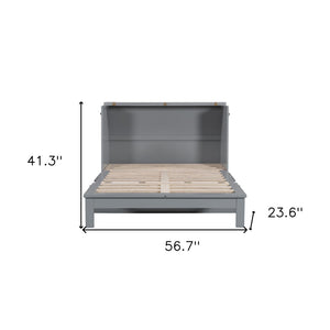 HomeRoots Gray Wood Full Murphy Bed - Space-Saving Design for Versatile Living in Your Studio or Guest Room! 602142