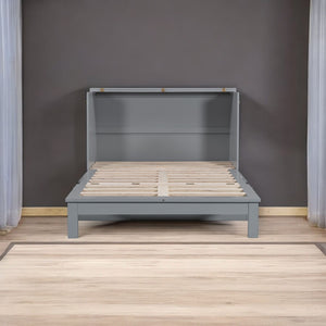 HomeRoots Gray Wood Full Murphy Bed - Space-Saving Design for Versatile Living in Your Studio or Guest Room! 602142