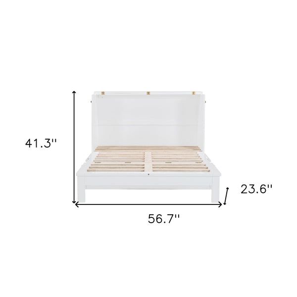 HomeRoots White Wood Full Murphy Bed – Space-Saving Elegance for Modern Living Rooms, Guest Spaces & More! 602143