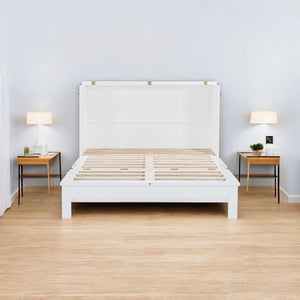 HomeRoots White Wood Full Murphy Bed – Space-Saving Elegance for Modern Living Rooms, Guest Spaces & More! 602143