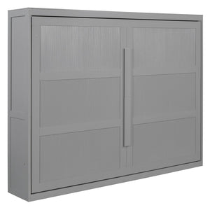 HomeRoots Gray Wood Queen Murphy Bed - Stylish & Space-Saving Solution for Modern Bedrooms & Guest Rooms! 602146