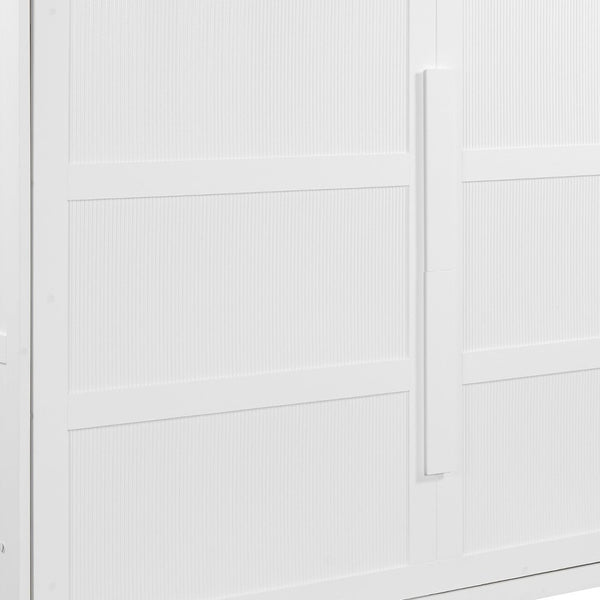 HomeRoots White Wood Queen Murphy Bed - Elegant Space-Saving Design for Serene Sleep & Stylish Décor! 602147