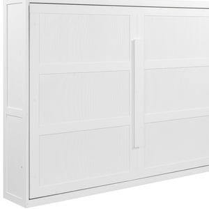 HomeRoots White Wood Queen Murphy Bed - Elegant Space-Saving Design for Serene Sleep & Stylish Décor! 602147