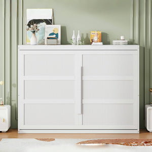 HomeRoots White Wood Queen Murphy Bed - Elegant Space-Saving Design for Serene Sleep & Stylish Décor! 602147