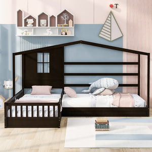 HomeRoots Espresso Twin Canopy Bed Frame – Modern Design, Sturdy Wood Construction, Perfect for Cozy Spaces 602150