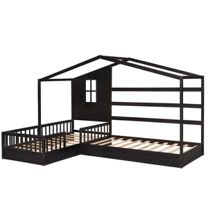 HomeRoots Espresso Twin Canopy Bed Frame – Modern Design, Sturdy Wood Construction, Perfect for Cozy Spaces 602150