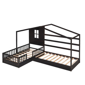 HomeRoots Espresso Twin Canopy Bed Frame – Modern Design, Sturdy Wood Construction, Perfect for Cozy Spaces 602150