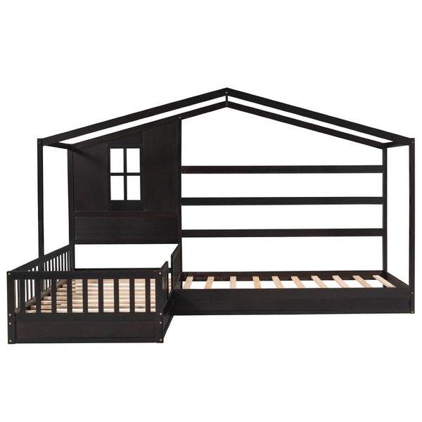 HomeRoots Espresso Twin Canopy Bed Frame – Modern Design, Sturdy Wood Construction, Perfect for Cozy Spaces 602150