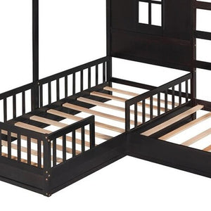 HomeRoots Espresso Twin Canopy Bed Frame – Modern Design, Sturdy Wood Construction, Perfect for Cozy Spaces 602150