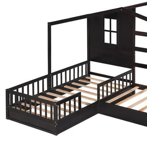 HomeRoots Espresso Twin Canopy Bed Frame – Modern Design, Sturdy Wood Construction, Perfect for Cozy Spaces 602150