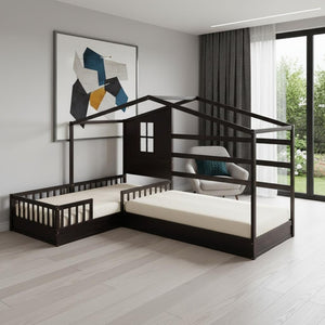 HomeRoots Espresso Twin Canopy Bed Frame – Modern Design, Sturdy Wood Construction, Perfect for Cozy Spaces 602150
