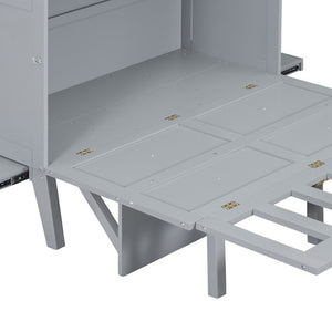HomeRoots Gray Wood Full Murphy Bed – Stylish Space-Saving Solution with Durable Design for Any Room! 602151