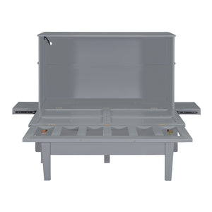 HomeRoots Gray Wood Full Murphy Bed – Stylish Space-Saving Solution with Durable Design for Any Room! 602151