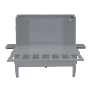 HomeRoots Gray Wood Queen Murphy Bed – Stylish Space-Saving Design with Integrated Headboard & Durable Craftsmanship 602153