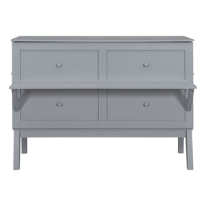 HomeRoots Gray Wood Queen Murphy Bed – Stylish Space-Saving Design with Integrated Headboard & Durable Craftsmanship 602153