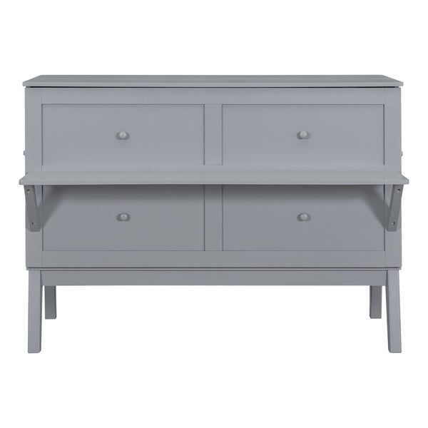HomeRoots Gray Wood Queen Murphy Bed – Stylish Space-Saving Design with Integrated Headboard & Durable Craftsmanship 602153