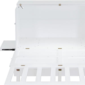 HomeRoots White Wood Queen Murphy Bed – Space-Saving Elegance for Multifunctional Rooms & Stylish Comfort 602154