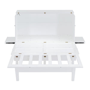 HomeRoots White Wood Queen Murphy Bed – Space-Saving Elegance for Multifunctional Rooms & Stylish Comfort 602154