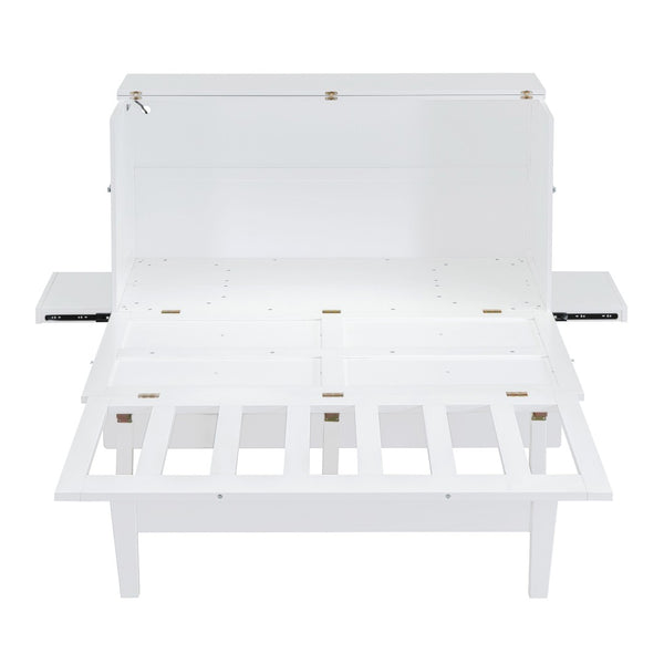 HomeRoots White Wood Queen Murphy Bed – Space-Saving Elegance for Multifunctional Rooms & Stylish Comfort 602154