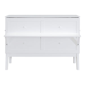 HomeRoots White Wood Queen Murphy Bed – Space-Saving Elegance for Multifunctional Rooms & Stylish Comfort 602154