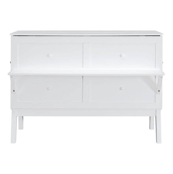 HomeRoots White Wood Queen Murphy Bed – Space-Saving Elegance for Multifunctional Rooms & Stylish Comfort 602154
