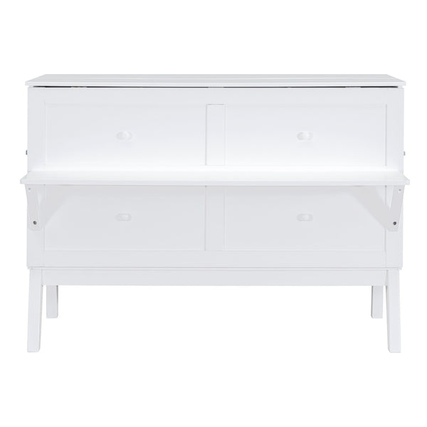 HomeRoots White Wood Queen Murphy Bed – Space-Saving Elegance for Multifunctional Rooms & Stylish Comfort 602154