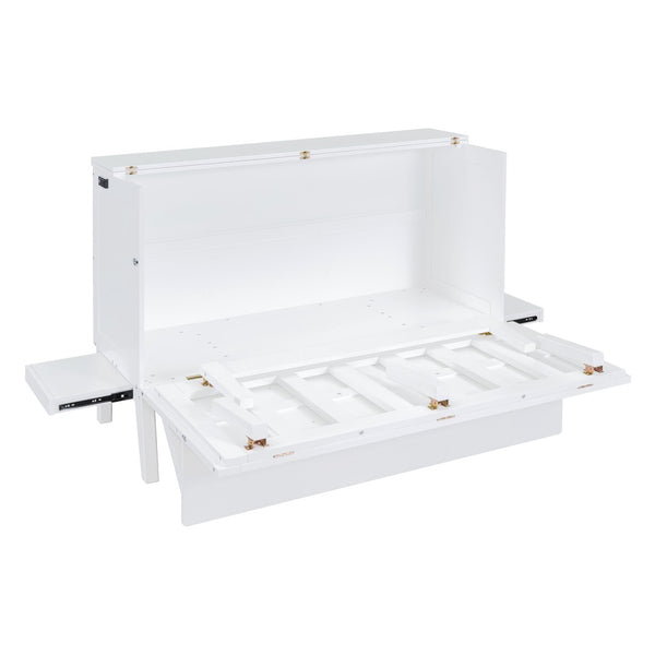 HomeRoots White Wood Queen Murphy Bed – Space-Saving Elegance for Multifunctional Rooms & Stylish Comfort 602154