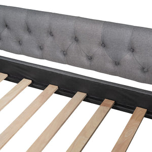 HomeRoots Gray Upholstered Full Bed Frame with Storage Drawers – Stylish Comfort and Functionality Combined! 602156