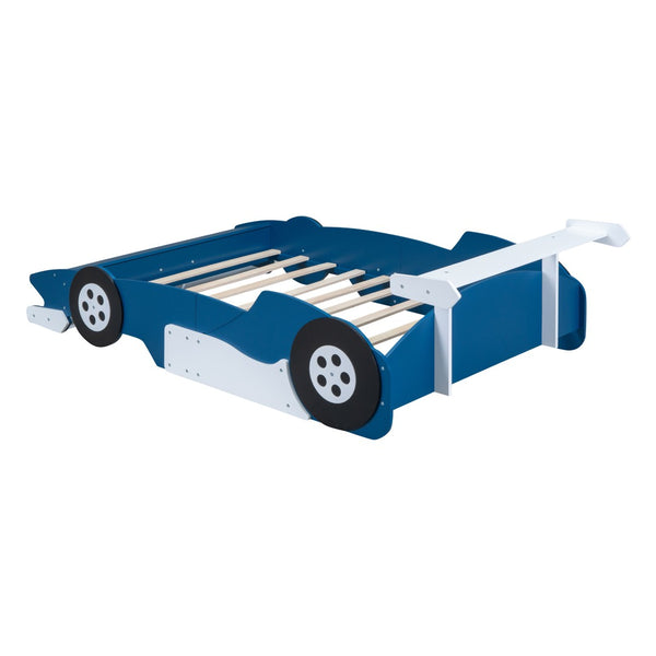 HomeRoots Blue Wood Full Bed Frame – Stylish, Durable Design with Integrated Headboard & Storage-Friendly Features 602158