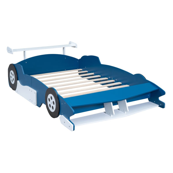HomeRoots Blue Wood Full Bed Frame – Stylish, Durable Design with Integrated Headboard & Storage-Friendly Features 602158