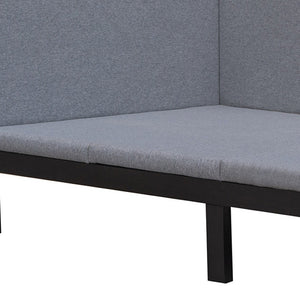 HomeRoots Gray Tufted Linen Day Bed - Stylish Twin Sofa for Versatile Seating, Cozy Sleep & Elegant Decor 602168
