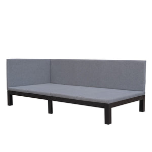HomeRoots Gray Tufted Linen Day Bed - Stylish Twin Sofa for Versatile Seating, Cozy Sleep & Elegant Decor 602168