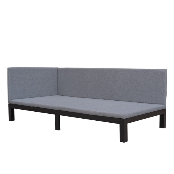 HomeRoots Gray Tufted Linen Day Bed - Stylish Twin Sofa for Versatile Seating, Cozy Sleep & Elegant Decor 602168
