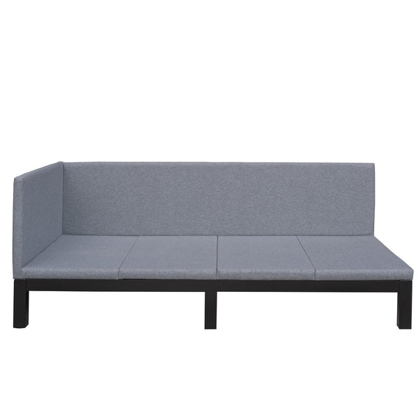 HomeRoots Gray Tufted Linen Day Bed - Stylish Twin Sofa for Versatile Seating, Cozy Sleep & Elegant Decor 602168