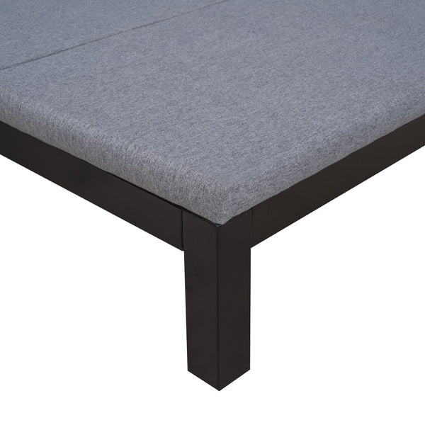 HomeRoots Gray Tufted Linen Day Bed - Stylish Twin Sofa for Versatile Seating, Cozy Sleep & Elegant Decor 602168