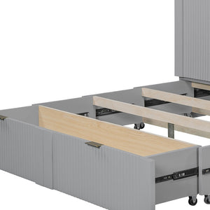 HomeRoots Gray Wood Queen Murphy Bed - Space-Saving Stylish Design with Storage for Modern Multi-Purpose Rooms 602171