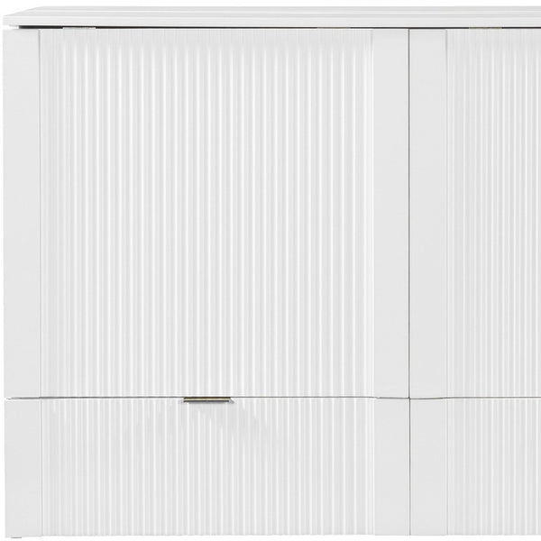 HomeRoots White Wood Queen Murphy Bed – Elegant Space-Saving Design with Built-In Storage for Ultimate Comfort 602172