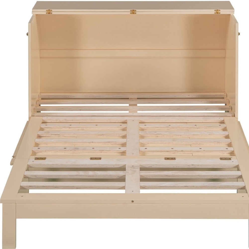 HomeRoots Gold Wood Full Murphy Bed - Elegant Space-Saving Solution with Durable Frame and Comfort Support 602174