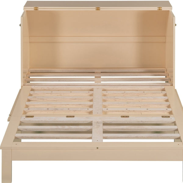 HomeRoots Gold Wood Full Murphy Bed - Elegant Space-Saving Solution with Durable Frame and Comfort Support 602174