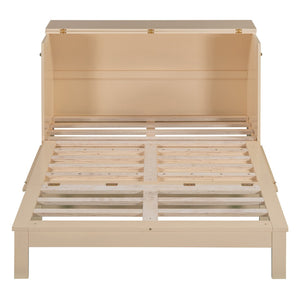 HomeRoots Gold Wood Full Murphy Bed - Elegant Space-Saving Solution with Durable Frame and Comfort Support 602174
