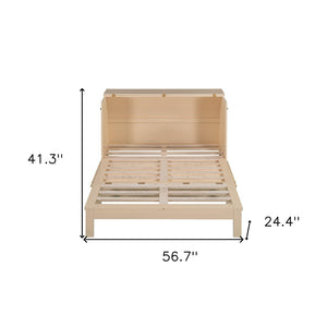 HomeRoots Gold Wood Full Murphy Bed - Elegant Space-Saving Solution with Durable Frame and Comfort Support 602174