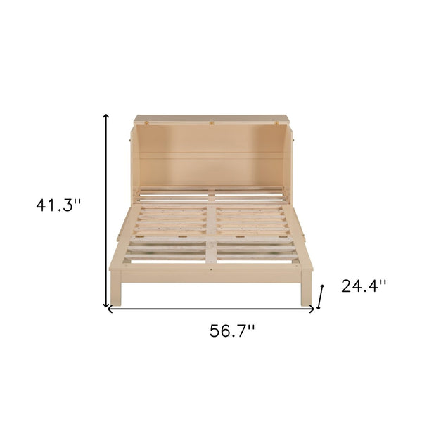 HomeRoots Gold Wood Full Murphy Bed - Elegant Space-Saving Solution with Durable Frame and Comfort Support 602174