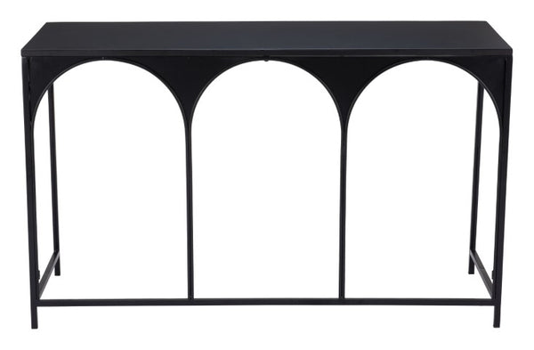 Homeroots 50" Black Steel Frame Console Table - Stylish Entryway Furniture With Durable Three Arch Design   602176