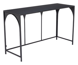 Homeroots 50" Black Steel Frame Console Table - Stylish Entryway Furniture With Durable Three Arch Design   602176