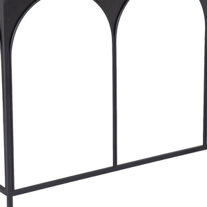Homeroots 50" Black Steel Frame Console Table - Stylish Entryway Furniture With Durable Three Arch Design   602176