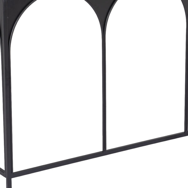 Homeroots 50" Black Steel Frame Console Table - Stylish Entryway Furniture With Durable Three Arch Design   602176