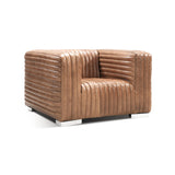Canyon Chair Chrome Metal, Light Brown Top Grain Leather C6021C-1 Zentique